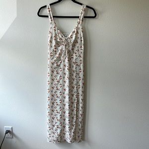 White Abercrombie Sun Dress With Peach Pattern
